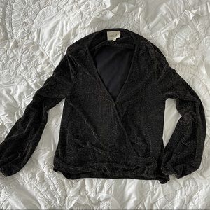 Glittery Deep V-Neck top